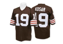 Cleveland Browns Men's Authentic Brown Mitchell And Ness Team Color Throwback Jersey (19 Bernie Kosar)