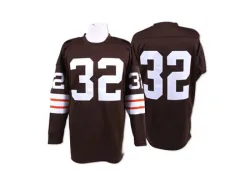 Cleveland Browns Men's Authentic Brown Mitchell And Ness Team Color Throwback Jersey (32 Jim Brown)