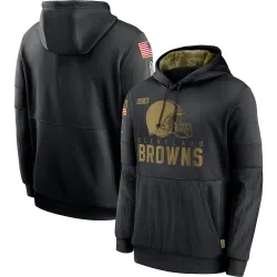 Cleveland Browns Men's Black 2020 Salute to Service Sideline Performance Pullover Hoodie