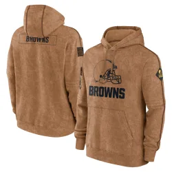 Cleveland Browns Men's Brown 2023 Salute to Service Club Pullover Hoodie