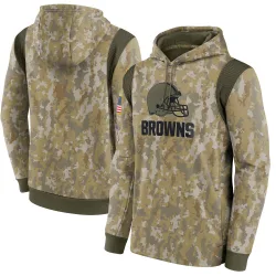 Cleveland Browns Men's Camo 2021 Salute to Service Therma Performance Pullover Hoodie
