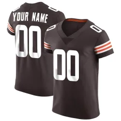 Cleveland Browns Men's Elite Brown Vapor Jersey (00 Custom)