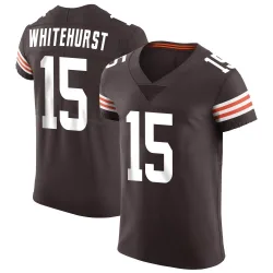Cleveland Browns Men's Elite Brown Vapor Jersey (15 Charlie Whitehurst)