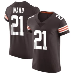 Cleveland Browns Men's Elite Brown Vapor Jersey (21 Denzel Ward)