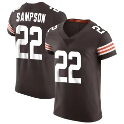 Cleveland Browns Men's Elite Brown Vapor Jersey (22 Dylan Sampson)