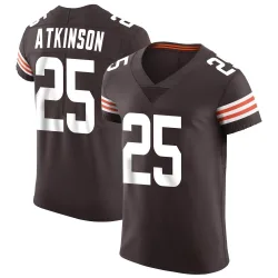 Cleveland Browns Men's Elite Brown Vapor Jersey (25 George Atkinson)
