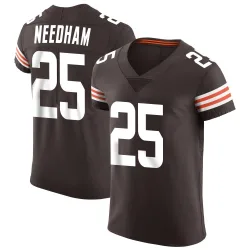 Cleveland Browns Men's Elite Brown Vapor Jersey (25 Nik Needham)