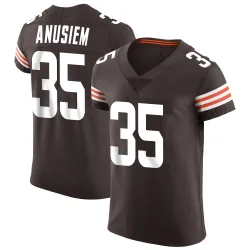 Cleveland Browns Men's Elite Brown Vapor Jersey (35 Chigozie Anusiem)