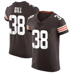 Cleveland Browns Men's Elite Brown Vapor Jersey (38 Jaelen Gill)