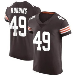 Cleveland Browns Men's Elite Brown Vapor Jersey (49 Aidan Robbins)