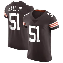 Cleveland Browns Men's Elite Brown Vapor Jersey (51 Mike Hall Jr.)