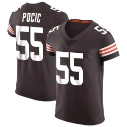 Cleveland Browns Men's Elite Brown Vapor Jersey (55 Ethan Pocic)