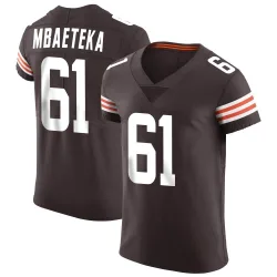 Cleveland Browns Men's Elite Brown Vapor Jersey (61 Roy Mbaeteka)
