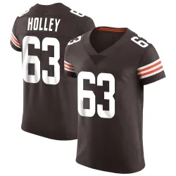 Cleveland Browns Men's Elite Brown Vapor Jersey (63 Ralph Holley)