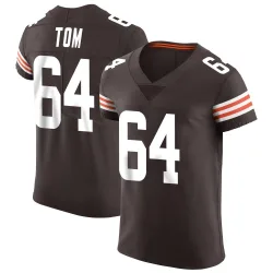 Cleveland Browns Men's Elite Brown Vapor Jersey (64 Cameron Tom)