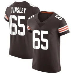 Cleveland Browns Men's Elite Brown Vapor Jersey (65 Dartanyan Tinsley)