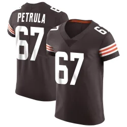 Cleveland Browns Men's Elite Brown Vapor Jersey (67 Ben Petrula)