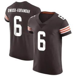 Cleveland Browns Men's Elite Brown Vapor Jersey (6 Jeremiah Owusu-Koramoah)