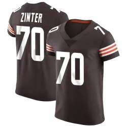 Cleveland Browns Men's Elite Brown Vapor Jersey (70 Zak Zinter)