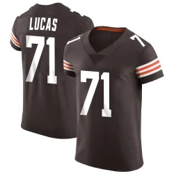 Cleveland Browns Men's Elite Brown Vapor Jersey (71 Cornelius Lucas)