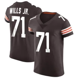 Cleveland Browns Men's Elite Brown Vapor Jersey (71 Jedrick Wills Jr.)