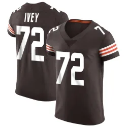 Cleveland Browns Men's Elite Brown Vapor Jersey (72 Jason Ivey)