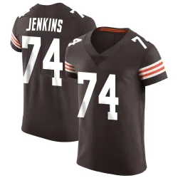Cleveland Browns Men's Elite Brown Vapor Jersey (74 Teven Jenkins)