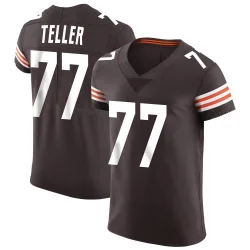 Cleveland Browns Men's Elite Brown Vapor Jersey (77 Wyatt Teller)