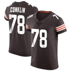 Cleveland Browns Men's Elite Brown Vapor Jersey (78 Jack Conklin)