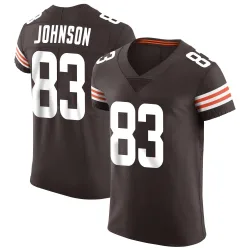Cleveland Browns Men's Elite Brown Vapor Jersey (83 Kisean Johnson)