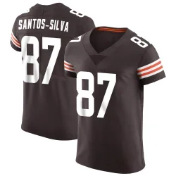 Cleveland Browns Men's Elite Brown Vapor Jersey (87 Marcus Santos-Silva)
