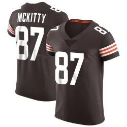 Cleveland Browns Men's Elite Brown Vapor Jersey (87 Tre' McKitty)