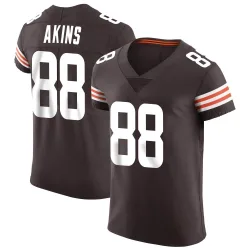 Cleveland Browns Men's Elite Brown Vapor Jersey (88 Jordan Akins)