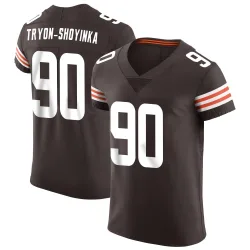 Cleveland Browns Men's Elite Brown Vapor Jersey (90 Joe Tryon-Shoyinka)