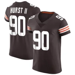 Cleveland Browns Men's Elite Brown Vapor Jersey (90 Maurice Hurst II)