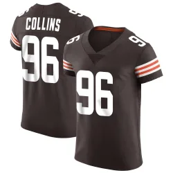 Cleveland Browns Men's Elite Brown Vapor Jersey (96 Maliek Collins)