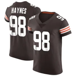 Cleveland Browns Men's Elite Brown Vapor Jersey (98 Marcus Haynes)