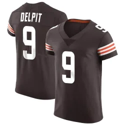 Cleveland Browns Men's Elite Brown Vapor Jersey (9 Grant Delpit)