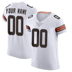 Cleveland Browns Men's Elite White Vapor Jersey (00 Custom)