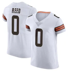 Cleveland Browns Men's Elite White Vapor Jersey (0 Ja'seem Reed)
