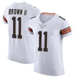 Cleveland Browns Men's Elite White Vapor Jersey (11 Tony Brown II)
