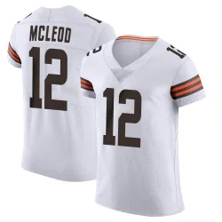 Cleveland Browns Men's Elite White Vapor Jersey (12 Rodney McLeod Jr.)