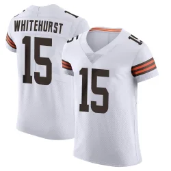 Cleveland Browns Men's Elite White Vapor Jersey (15 Charlie Whitehurst)