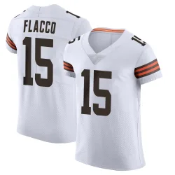 Cleveland Browns Men's Elite White Vapor Jersey (15 Joe Flacco)