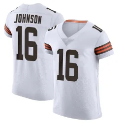 Cleveland Browns Men's Elite White Vapor Jersey (16 Diontae Johnson)