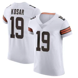 Cleveland Browns Men's Elite White Vapor Jersey (19 Bernie Kosar)