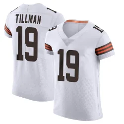 Cleveland Browns Men's Elite White Vapor Jersey (19 Cedric Tillman)
