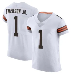 Cleveland Browns Men's Elite White Vapor Jersey (1 Martin Emerson Jr.)