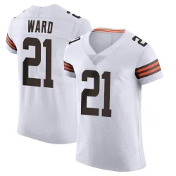 Cleveland Browns Men's Elite White Vapor Jersey (21 Denzel Ward)