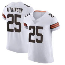 Cleveland Browns Men's Elite White Vapor Jersey (25 George Atkinson)
